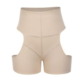 Hip-lifting pants, rubber, fat-moving pants (Option: Beige-XXL)